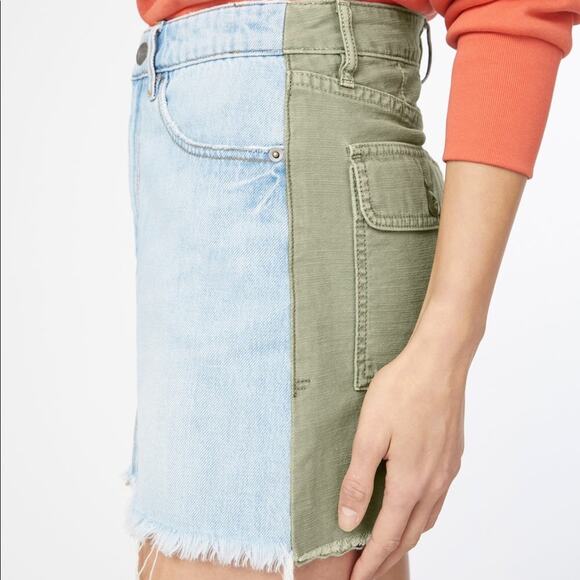 FRAME Le Mini Jeans Skirt Cargo Mix Canteburry - Picture 8 of 9